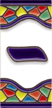 Charger l'image dans la galerie, Chiffres et lettres en céramique. Modèle "Mosaïque" - Dimensions 3,5 x 7,5 cm