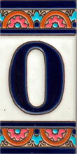 Charger l'image dans la galerie, Chiffres et lettres en céramique. Modèle "Arche Bleue" - Dimensions 5,5 x 10,5 cm