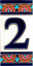 Charger l'image dans la galerie, Chiffres et lettres en céramique. Modèle "Arche Bleue" - Dimensions 5,5 x 10,5 cm