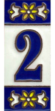 Charger l'image dans la galerie, Chiffres et lettres en céramique. Modèle "Bleu" - Dimensions 3 x 7 cm