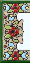 Charger l'image dans la galerie, Chiffres et lettres en céramique. Modèle "Fleur Verte" - Dimensions 3,5 x 7,5 cm
