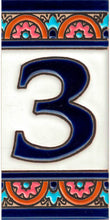 Charger l'image dans la galerie, Chiffres et lettres en céramique. Modèle "Arche Bleue" - Dimensions 5,5 x 10,5 cm