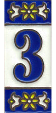 Charger l'image dans la galerie, Chiffres et lettres en céramique. Modèle "Bleu" - Dimensions 3 x 7 cm