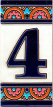Charger l'image dans la galerie, Chiffres et lettres en céramique. Modèle "Arche Bleue" - Dimensions 5,5 x 10,5 cm
