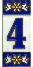 Charger l'image dans la galerie, Chiffres et lettres en céramique. Modèle "Bleu" - Dimensions 3 x 7 cm