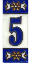 Charger l'image dans la galerie, Chiffres et lettres en céramique. Modèle "Bleu" - Dimensions 3 x 7 cm