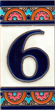 Charger l'image dans la galerie, Chiffres et lettres en céramique. Modèle "Arche Bleue" - Dimensions 5,5 x 10,5 cm