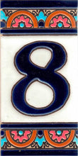 Charger l'image dans la galerie, Chiffres et lettres en céramique. Modèle "Arche Bleue" - Dimensions 5,5 x 10,5 cm