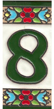 Charger l'image dans la galerie, Chiffres et lettres en céramique. Modèle "Fleur Verte" - Dimensions 3,5 x 7,5 cm