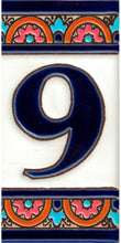 Charger l'image dans la galerie, Chiffres et lettres en céramique. Modèle "Arche Bleue" - Dimensions 5,5 x 10,5 cm