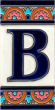 Charger l'image dans la galerie, Chiffres et lettres en céramique. Modèle "Arche Bleue" - Dimensions 5,5 x 10,5 cm