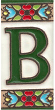 Charger l'image dans la galerie, Chiffres et lettres en céramique. Modèle "Fleur Verte" - Dimensions 3,5 x 7,5 cm