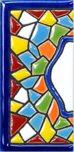 Charger l'image dans la galerie, Chiffres et lettres en céramique. Modèle "Mosaïque" - Dimensions 3,5 x 7,5 cm