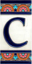 Charger l'image dans la galerie, Chiffres et lettres en céramique. Modèle "Arche Bleue" - Dimensions 5,5 x 10,5 cm