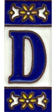 Charger l'image dans la galerie, Chiffres et lettres en céramique. Modèle "Bleu" - Dimensions 3 x 7 cm
