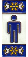 Charger l'image dans la galerie, Chiffres et lettres en céramique. Modèle "Bleu" - Dimensions 3 x 7 cm