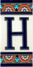 Charger l'image dans la galerie, Chiffres et lettres en céramique. Modèle "Arche Bleue" - Dimensions 5,5 x 10,5 cm