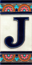 Charger l'image dans la galerie, Chiffres et lettres en céramique. Modèle "Arche Bleue" - Dimensions 5,5 x 10,5 cm