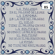 Load image into Gallery viewer, Ceramic decal sayings - Spanish sayings - Decorative phrases