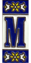 Charger l'image dans la galerie, Chiffres et lettres en céramique. Modèle "Bleu" - Dimensions 3 x 7 cm