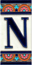 Charger l'image dans la galerie, Chiffres et lettres en céramique. Modèle "Arche Bleue" - Dimensions 5,5 x 10,5 cm