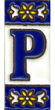 Charger l'image dans la galerie, Chiffres et lettres en céramique. Modèle "Bleu" - Dimensions 3 x 7 cm