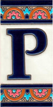 Charger l'image dans la galerie, Chiffres et lettres en céramique. Modèle "Arche Bleue" - Dimensions 5,5 x 10,5 cm