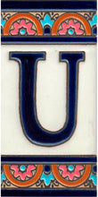 Charger l'image dans la galerie, Chiffres et lettres en céramique. Modèle "Arche Bleue" - Dimensions 5,5 x 10,5 cm