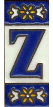 Charger l'image dans la galerie, Chiffres et lettres en céramique. Modèle "Bleu" - Dimensions 3 x 7 cm