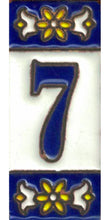 Cargar imagen en el visor de la galería, Números y Letras en cerámica. Modelo &quot;Azul&quot; - Tamaño 3 x 7                    cms
